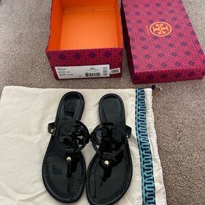 Tory Burch Black Miller Patent Sandal
